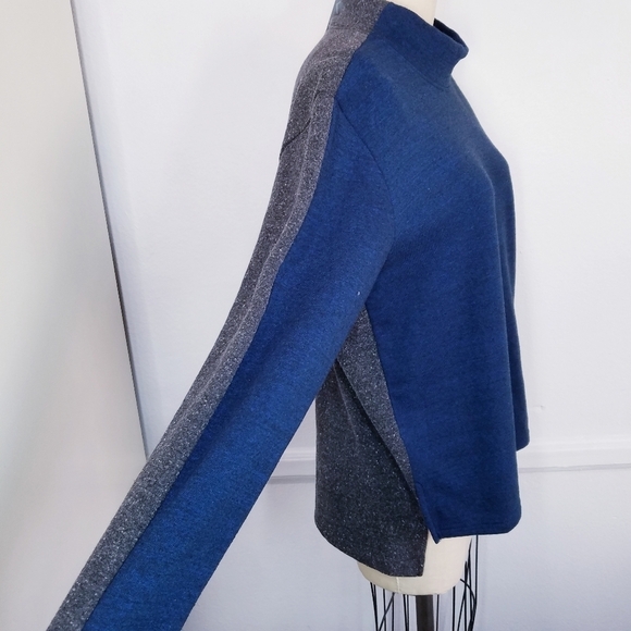NEW Threads for Thought | Fleece Contrast Mock Neck Sweater‎ L - Picture 8 of 13
